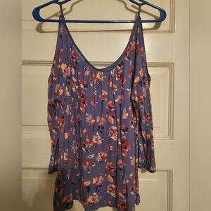Lauren Conrad Cold Shoulder floral Top  * 4/$20 *